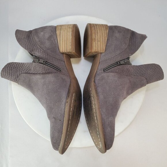 Seychelles Score 7.5 Gray Suede Ankle Boots Booties 2" Block heel - Picture 5 of 13